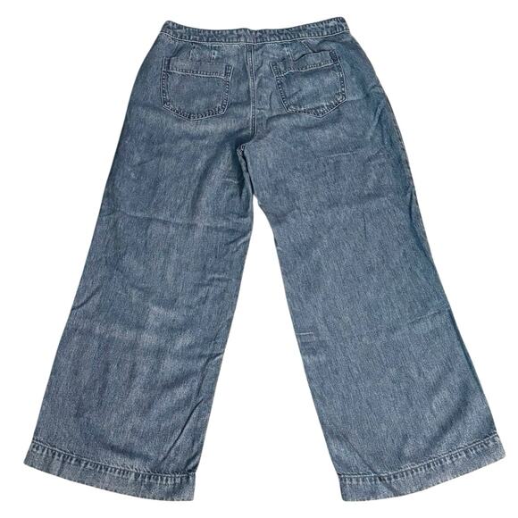 Talbots Size 8P 8 Petite Wide Leg Trouser Jeans Naomi Wash 2025 Tencel Lyocell - Picture 4 of 6